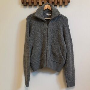 Madewell Cozy Gray Zip-Up Sweater